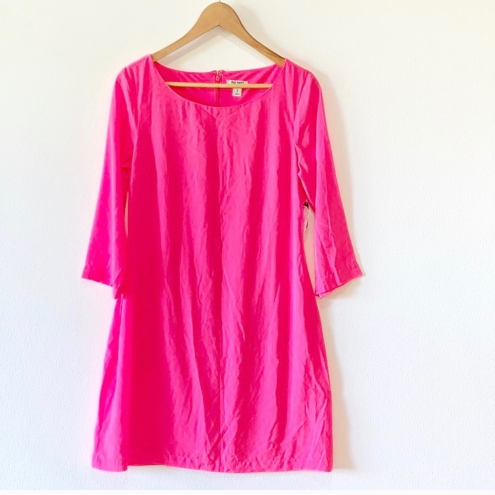 Old Navy | hot pink long sleeve silk dress small
